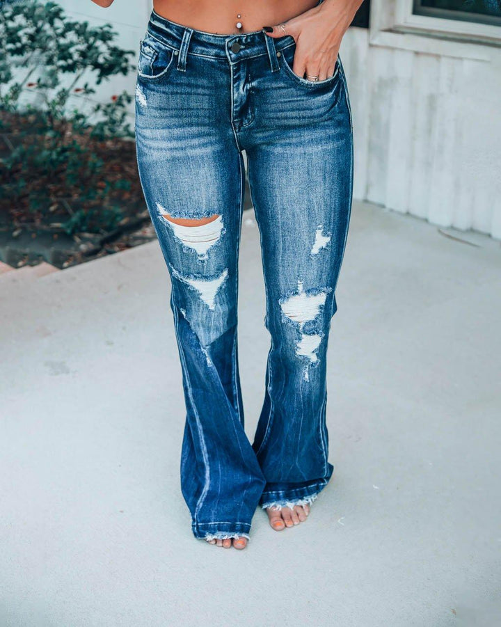 Malaney Mid-Rise Flare Jeans