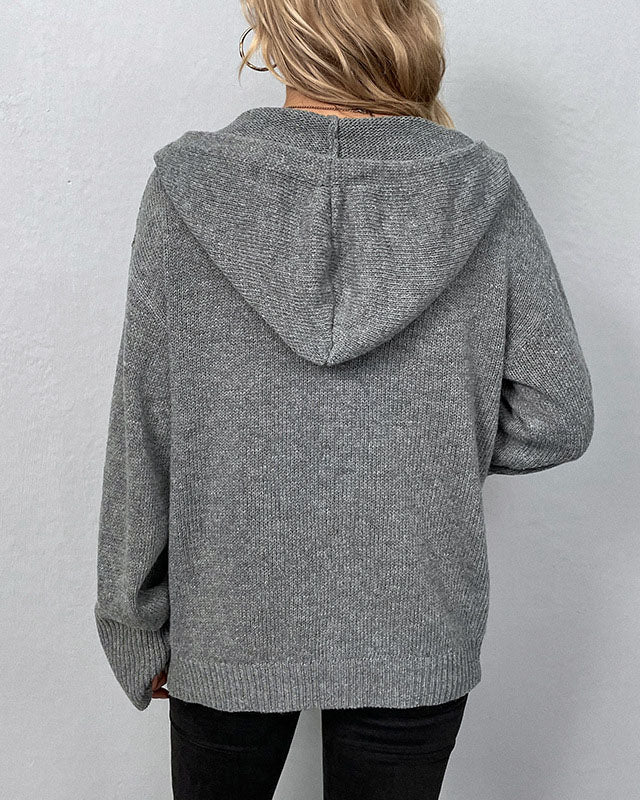 MALENEY BUTTON DOWN CARDIGAN HOODIE