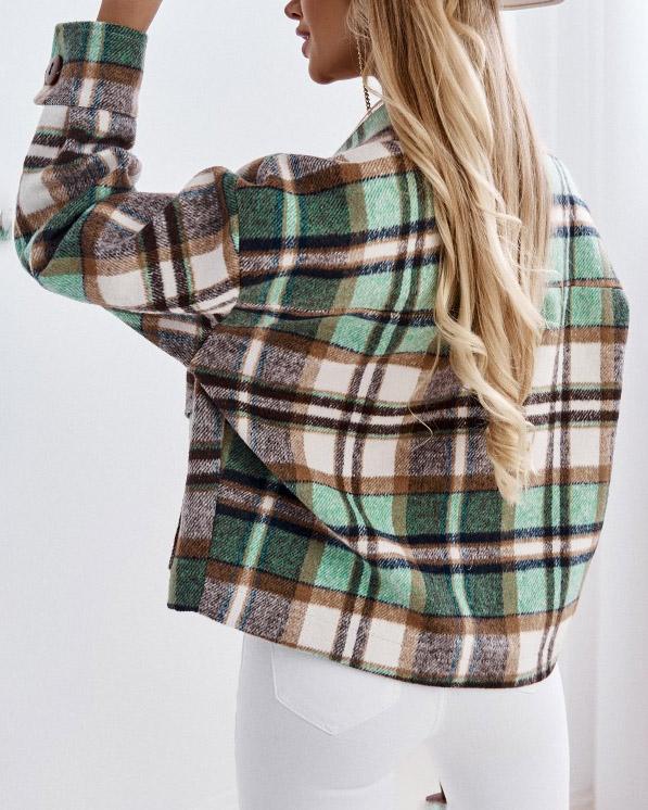 MALENEY LAPEL PLAID JACKET