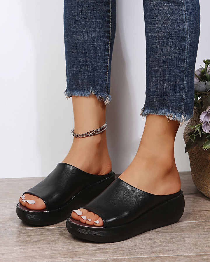 MALENEY PEEP-TOE SLUGGED BOTTOM SHOES