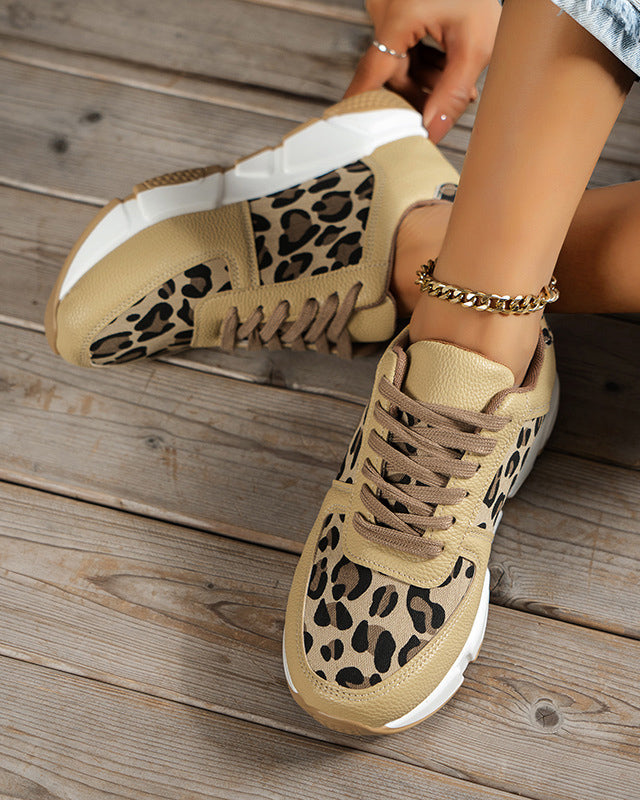 MALENEY LEOPARD LACE UP SNEAKER