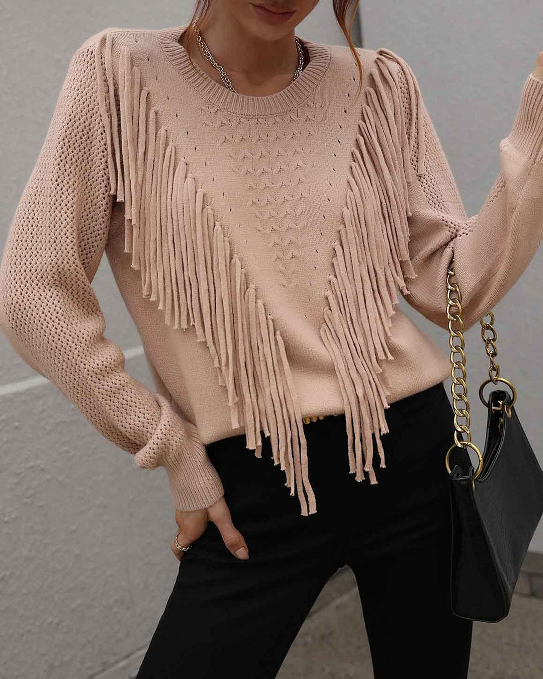 Malaney Knit Fringe Pullover Sweater (5 Colors)