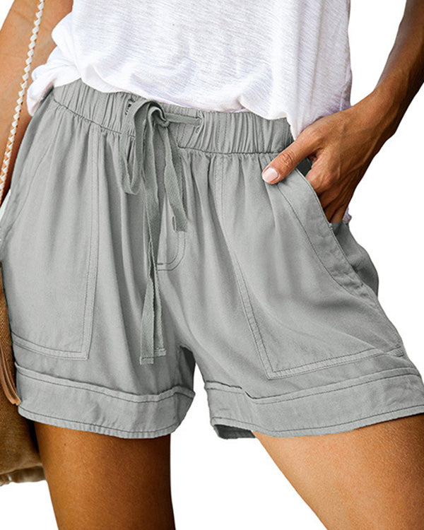 MALENEY DRAWSTRING HIGH RISE SHORTS(9 COLORS)