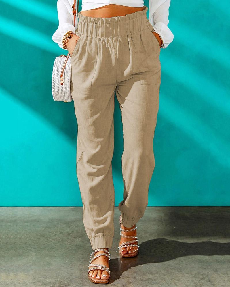 MALENEY HIGH RISE SMOCKED PANTS