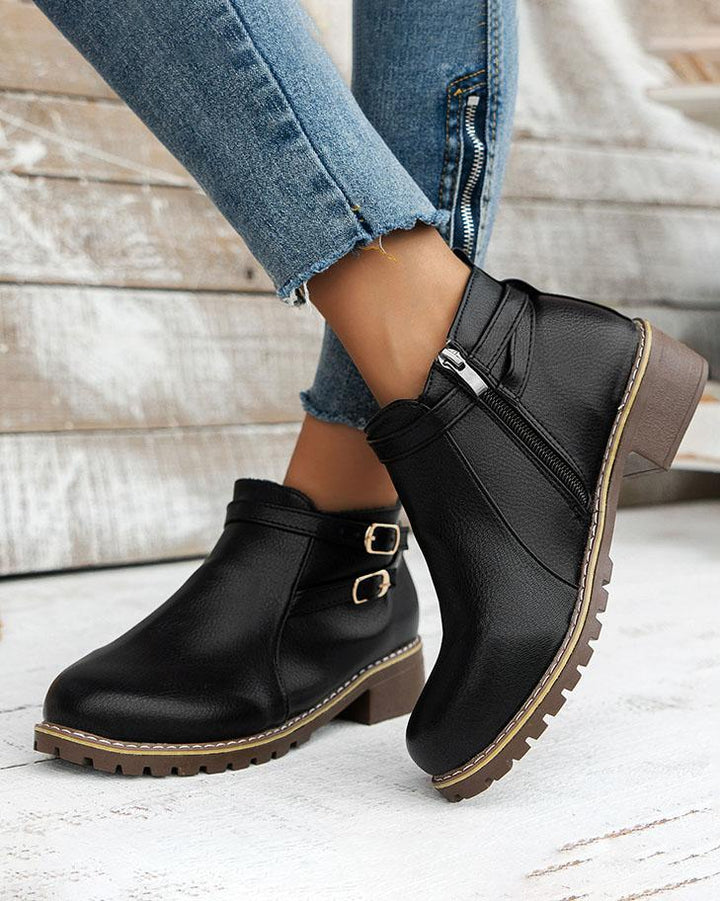 MALENEY BELT BUCKLE ANKLE BOOTS