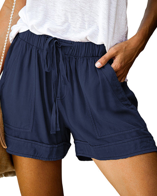 MALENEY DRAWSTRING HIGH RISE SHORTS(9 COLORS)