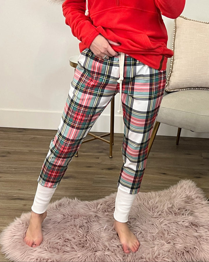 MALENEY PLAID DRAWSTRING JOGGERS