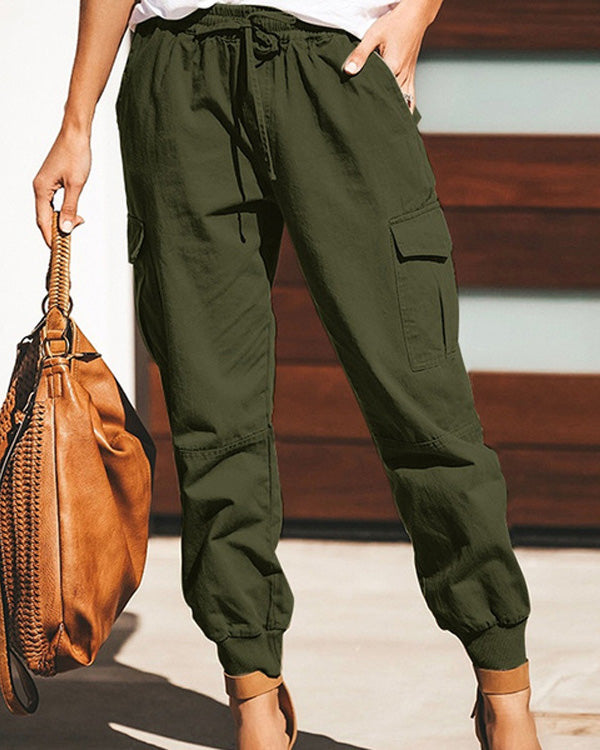 MALENEY DRAWSTRING POCKET OVERALL PANTS